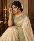 White soft silk saree