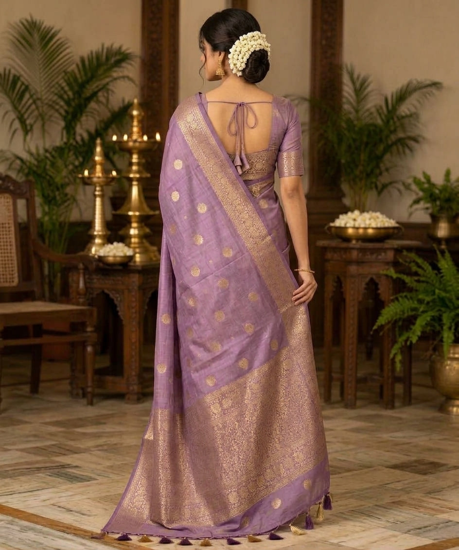 Purple soft silk saree