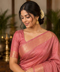 Pink soft silk saree