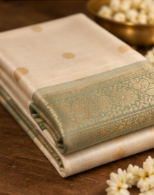 White soft silk saree